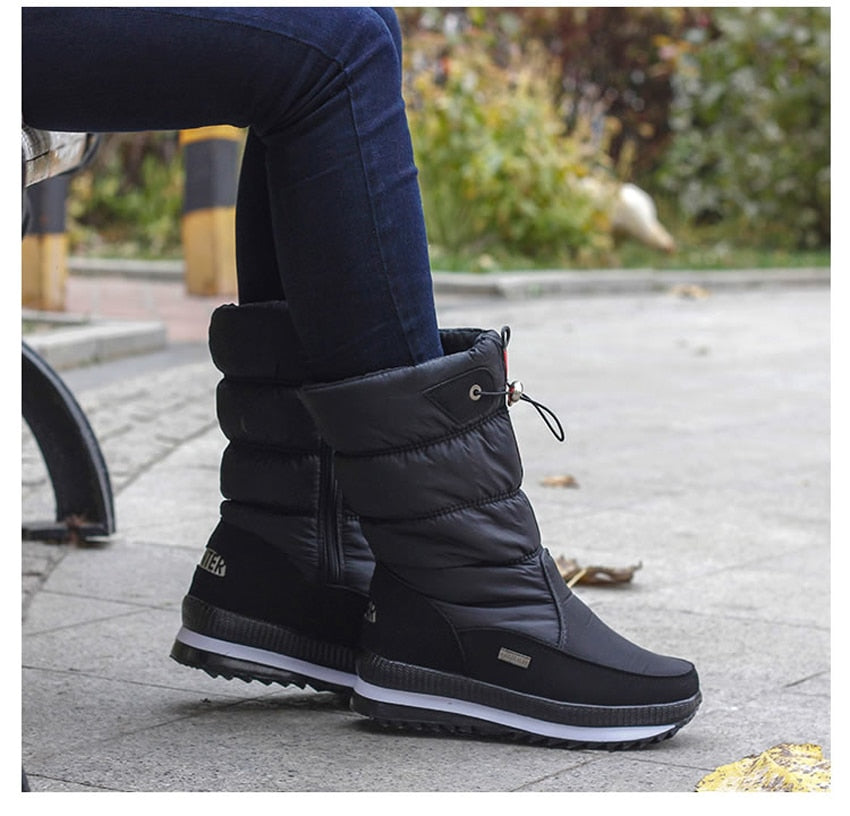 Winterschuhe Damen | Mittelhoch mit Vorderem Reißverschluss