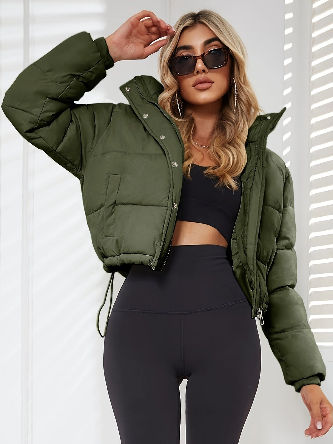 Damen Übergangsjacke Kurz Jacke | Mit Kapuze Wintertauglich