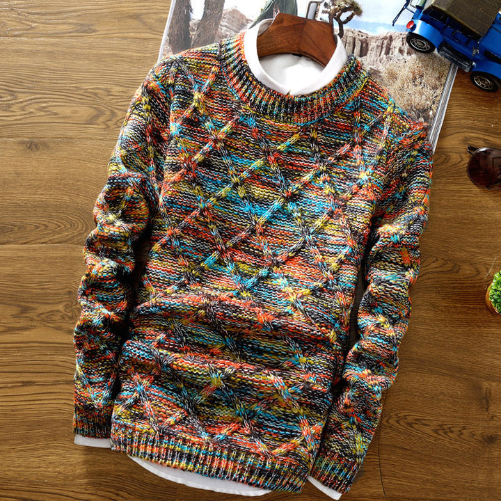 Pullover Herren Rundhals Bunt | Strick & Gemustert