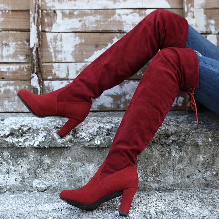 Overknee Stiefel Damen | Überkniehoher Schaft mit Slip-On