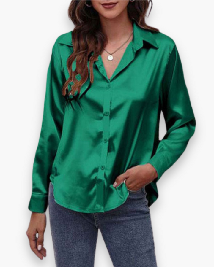 Damen Elegant Langärmelige Bluse | Festliche Blusen für Anlässe