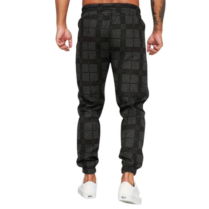 Herren Jogginghose Karomuster | Elastischer Bund Mit Kordelzug