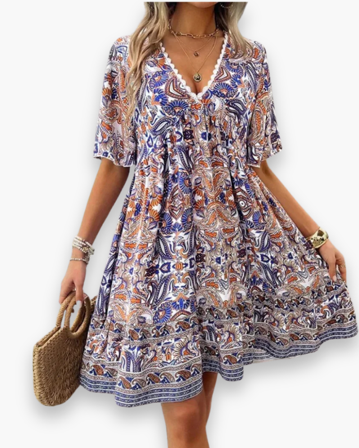 Damen Boho Chic Sommerkleid | Swing