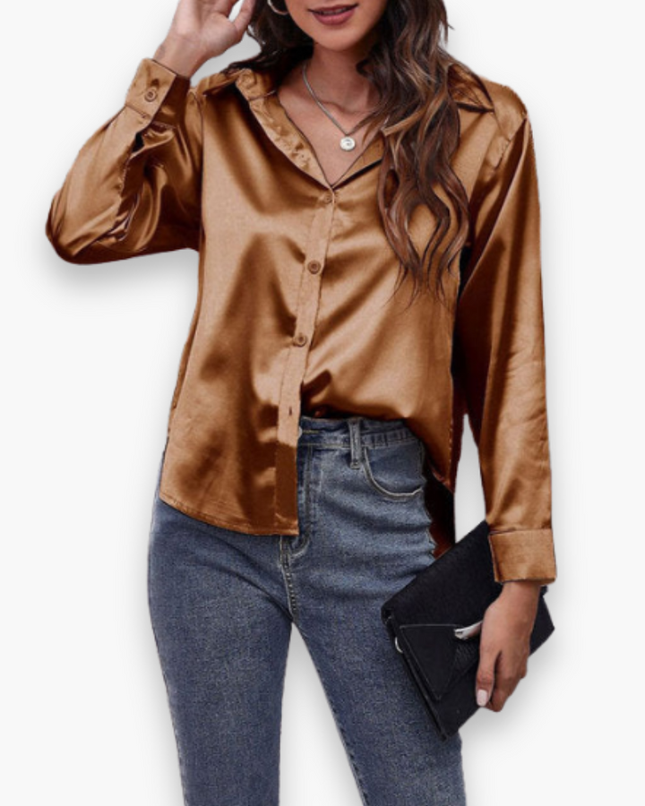 Damen Elegant Langärmelige Bluse | Festliche Blusen für Anlässe