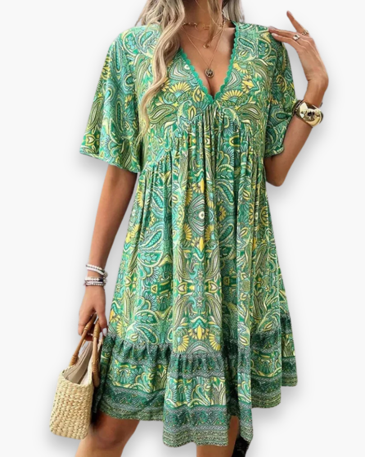 Damen Boho Chic Sommerkleid | Swing