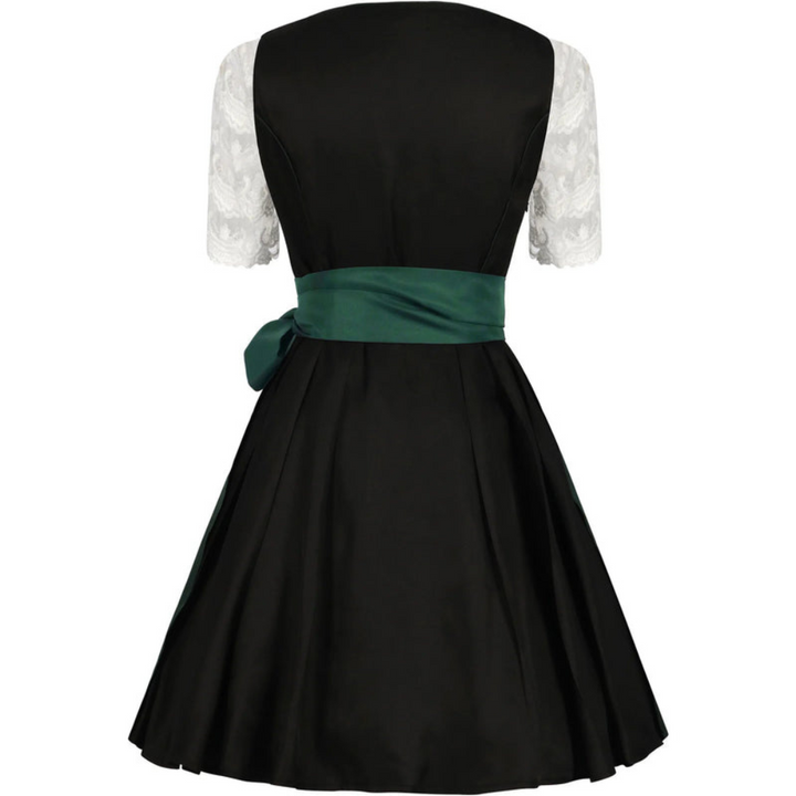 Damen Dirndlkleid mit Farbakzent | Klassisches Trachtenkleid in Grün-Schwarz