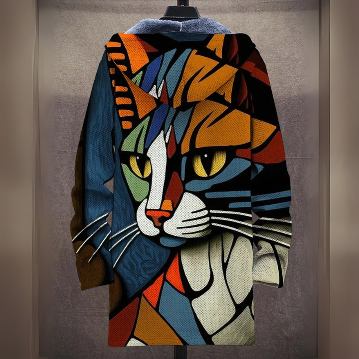 Kapuzen-Strickjacke Mit Print Für Damen | Lockere Passform