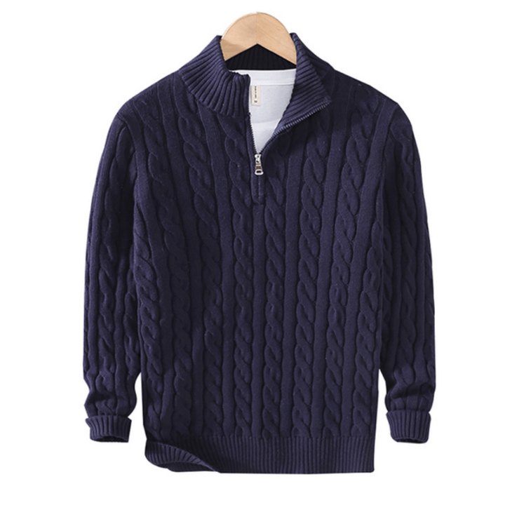 Pullover Herren Mit Reißverschluss | Strickjacke Mit Kabelmuster