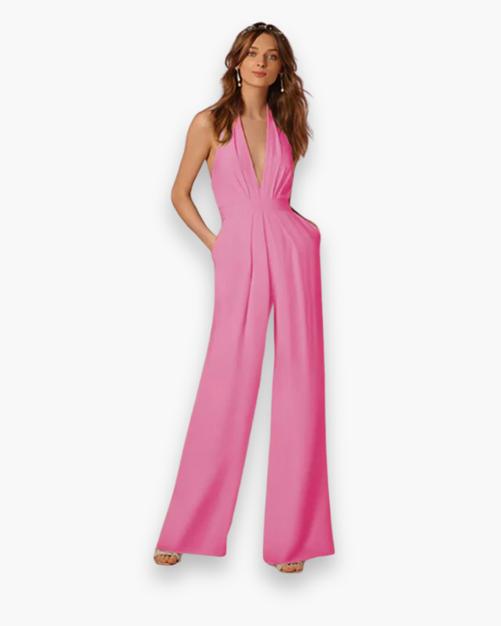 Damen Stilvoll Tief Schnitt Jumpsuit | Elegante