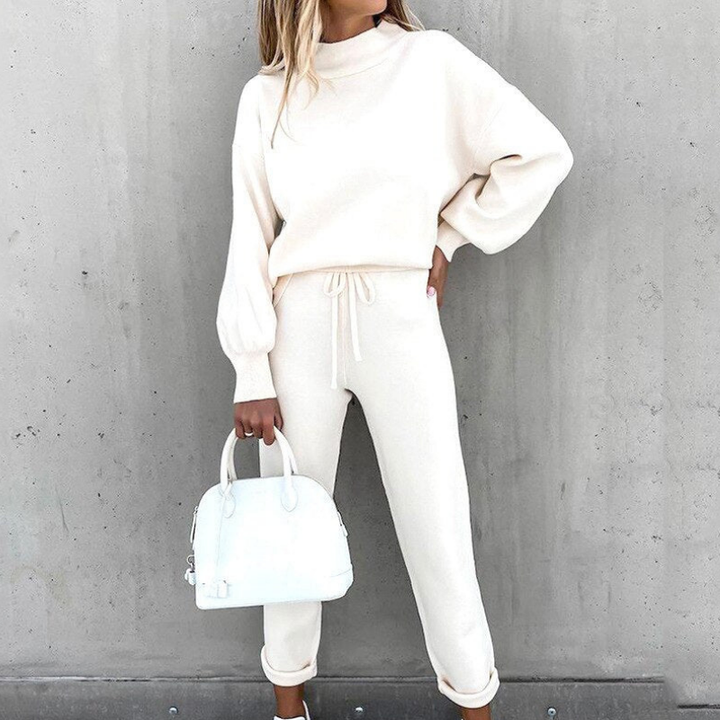 Damen Zweiteiler Set | Freizeitanzug mit Pullover und Hose