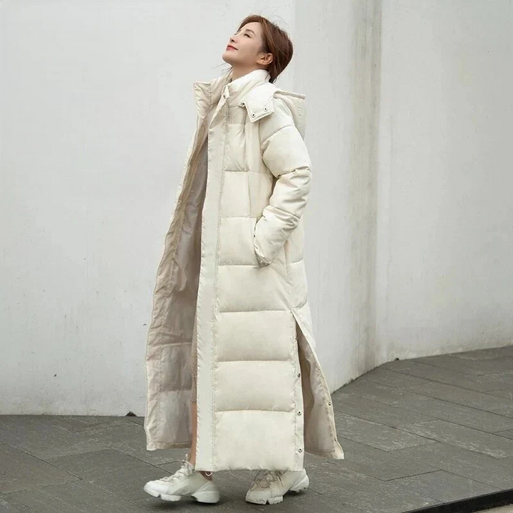 Winterjacke Damen Lang Gepolstert | Mit Kapuze und Reißverschluss