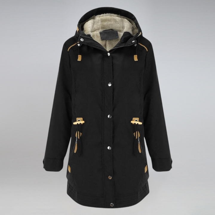 Winterjacke Damen Mit Kapuze | Parka Mit Reißverschluss und Kordelzug