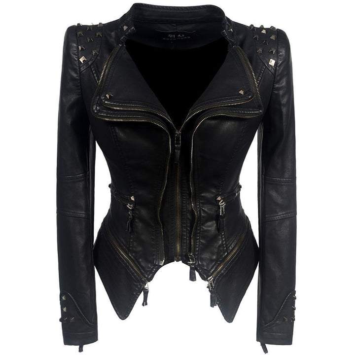 Bikerjacke Damen Slim Fit | Mit Reißverschluss für den Alltag
