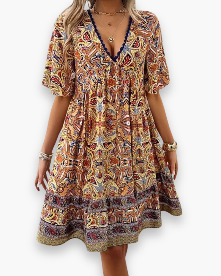 Damen Boho Chic Sommerkleid | Swing