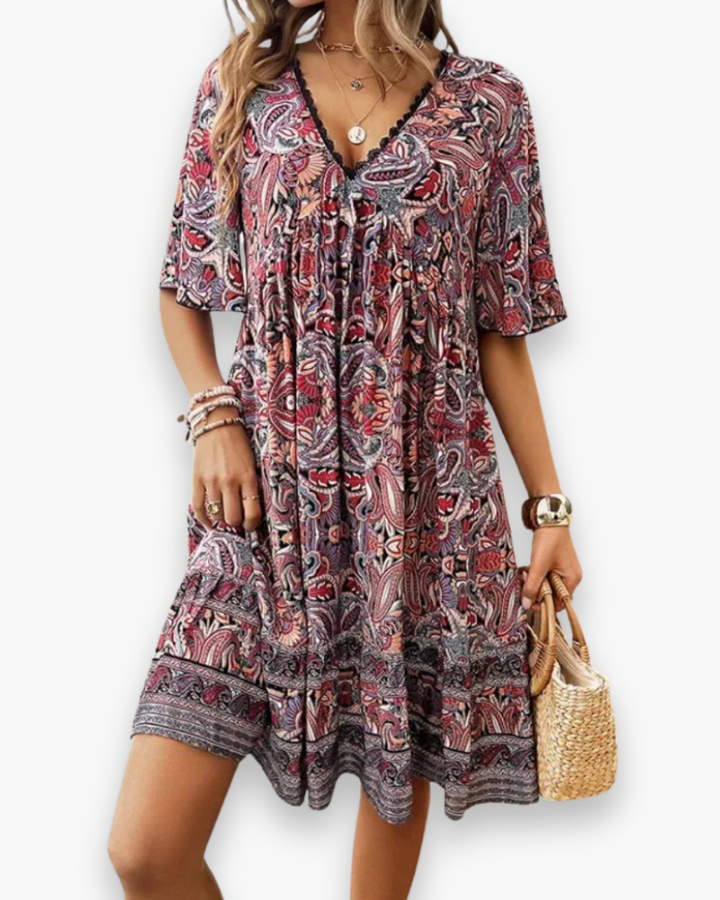 Damen Boho Chic Sommerkleid | Swing