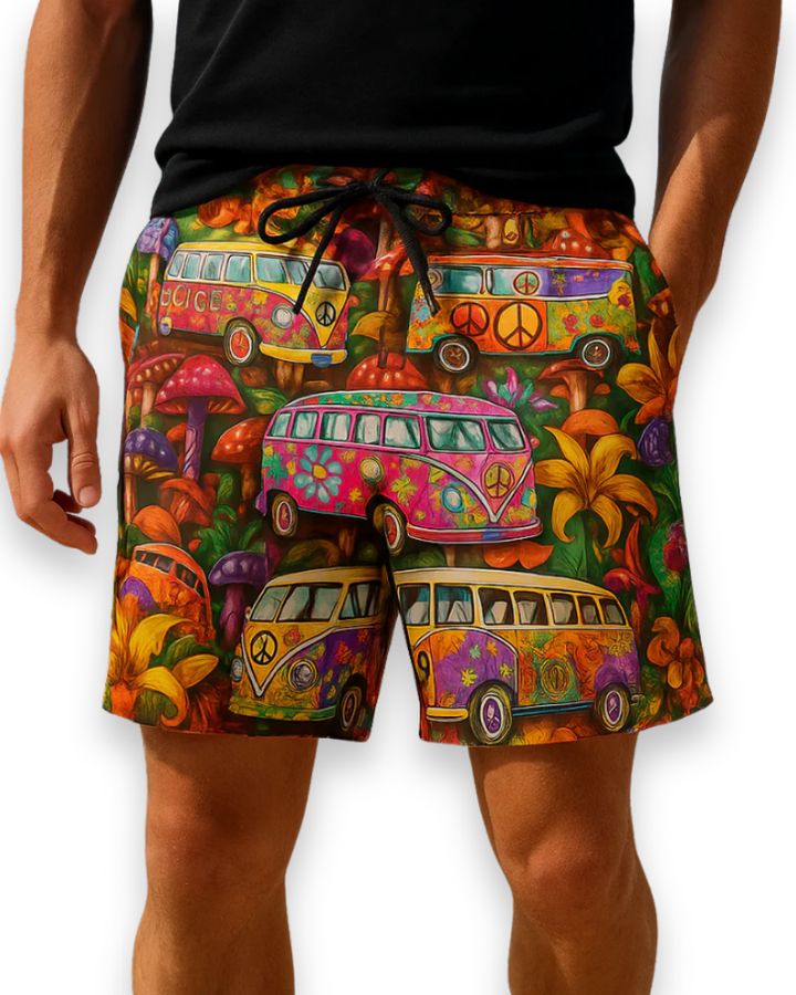 Herren Trendige Graffiti Badeshorts | Bequem und Schnell Trocknend