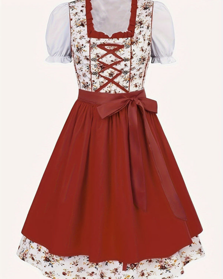 Damen Blumenmuster Dirndlkleid | Festlich