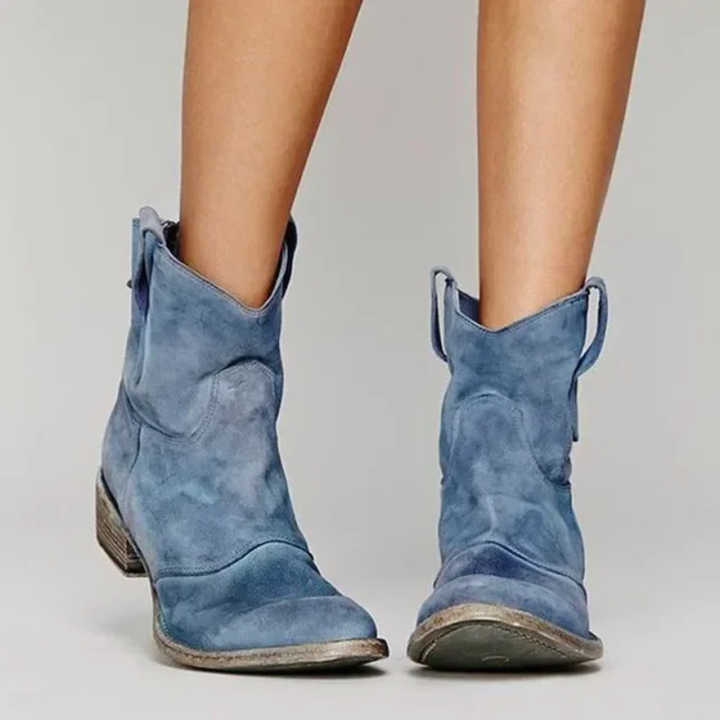 Damen Stiefelette | Ankle Boots mit Rundzehenform und Absatz