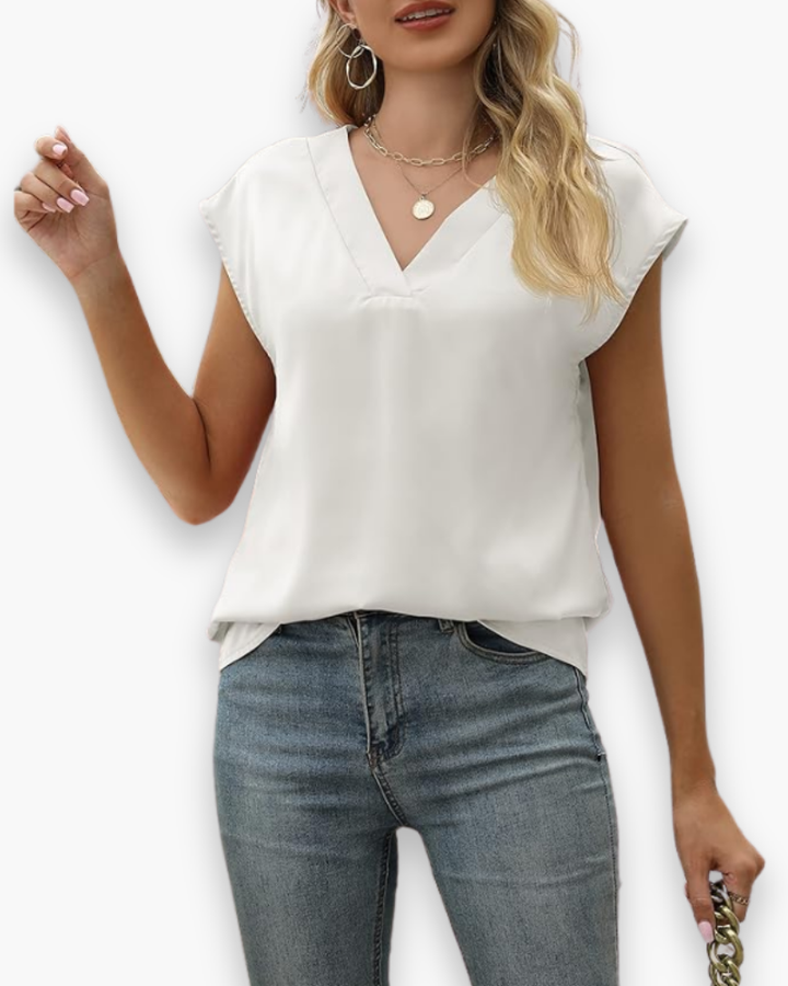 Damen Ärmellose Top | V-Ausschnitt Elegant