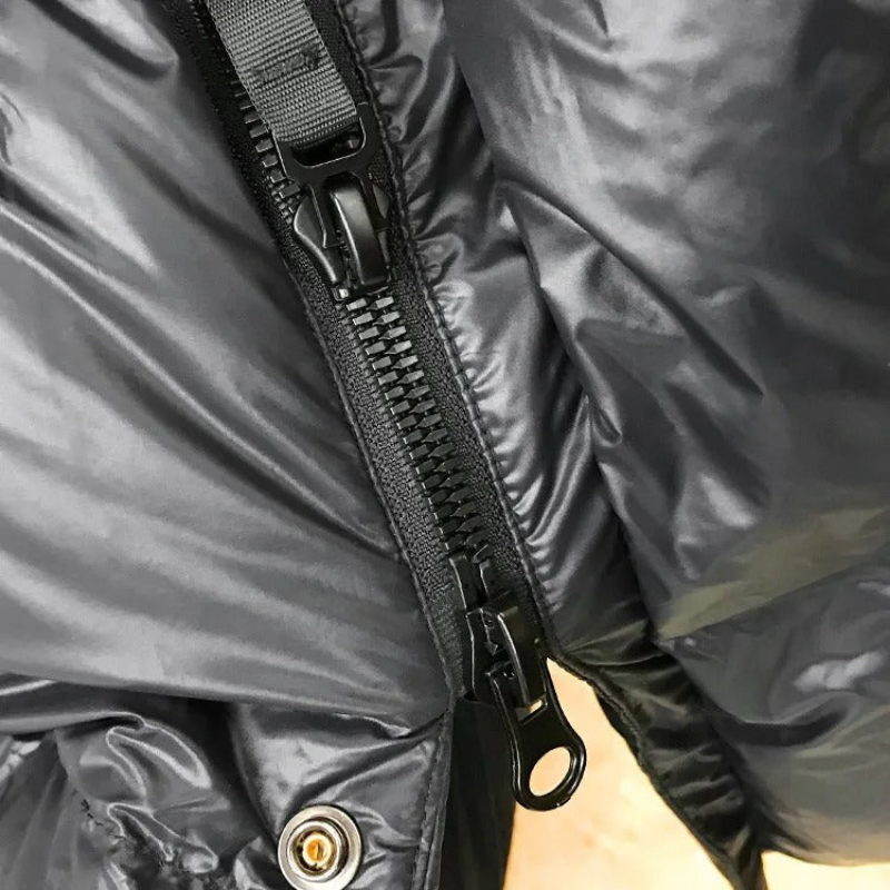Winterjacke Damen Daunen Lang | Gefütterte Jacke Mit Kapuze und Reißverschluss
