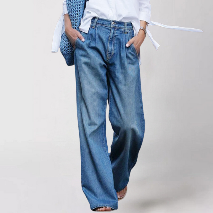 Damen Baggy Weit Geschnittene Jeans | High Waist Lockerer Sitz