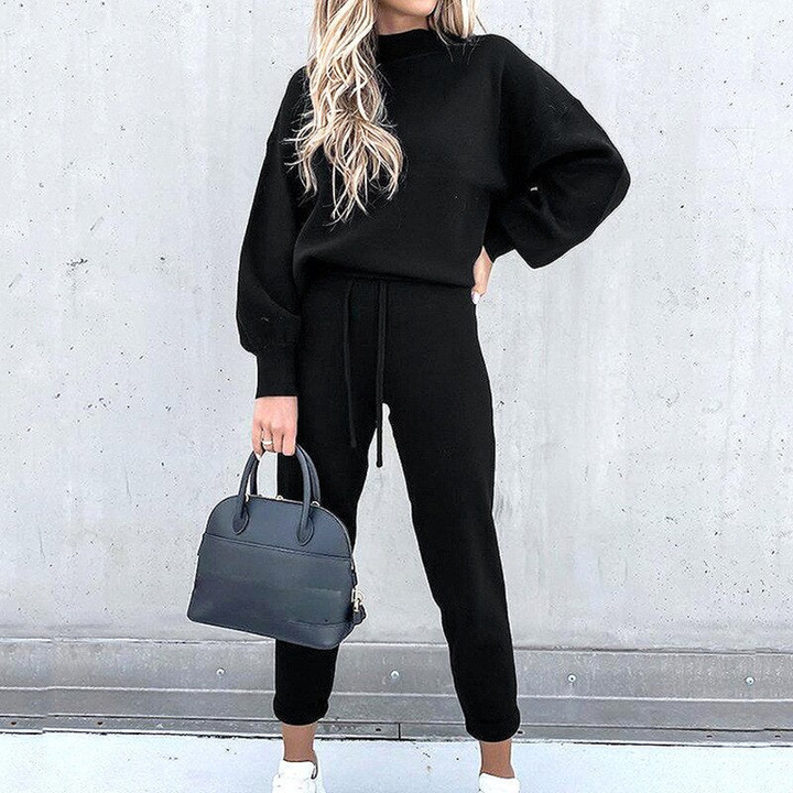 Damen Zweiteiler Set | Freizeitanzug mit Pullover und Hose