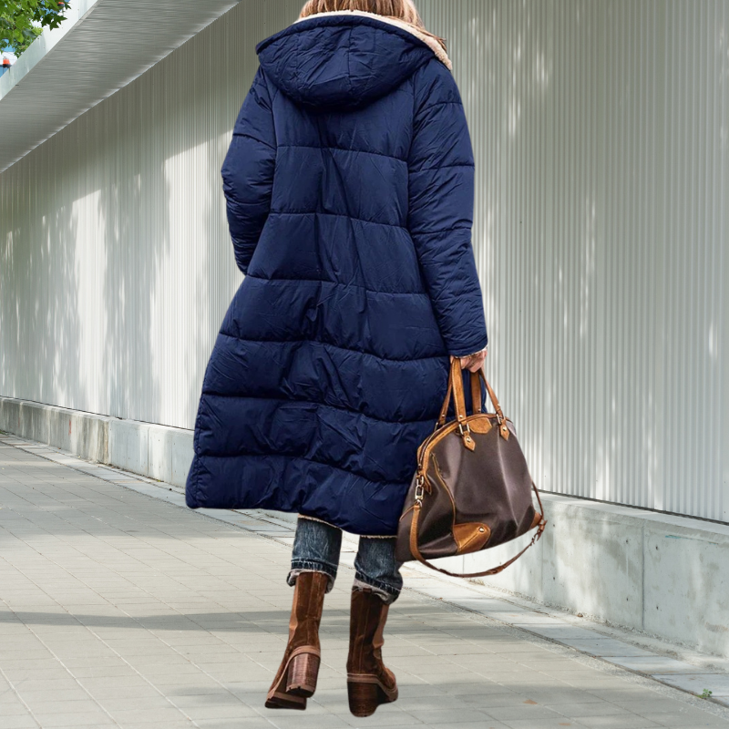 Winterjacke Damen Lang Geschnitten | Mit Kapuze und Taschen