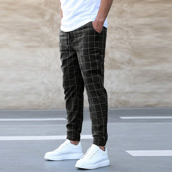 Herren Hose Kariert Slim Fit | Leicht Bequem
