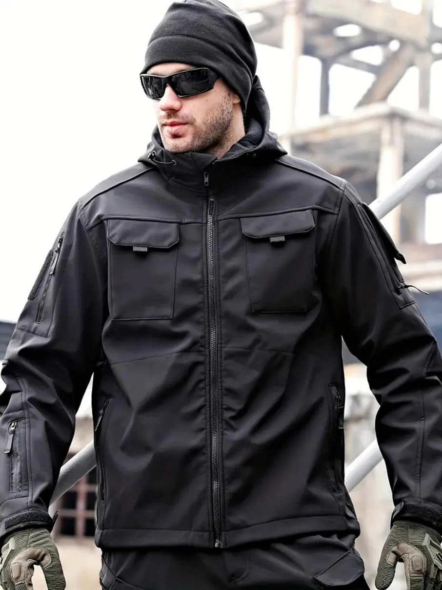Softshell Jacke Herren | Mit Brusttaschen Und Kapuze