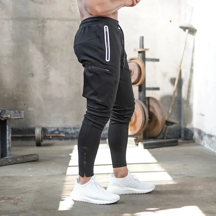 Herren Jogginghose Slim Fit | Mit Reißverschlusstaschen