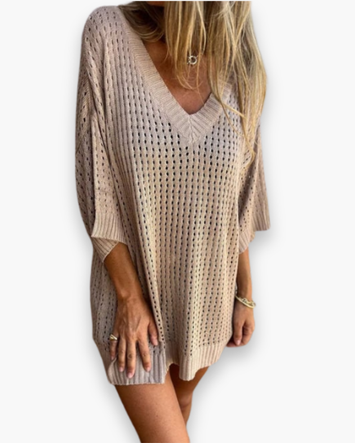 Damen Elegantes Freizeit Top | V-Ausschnitt