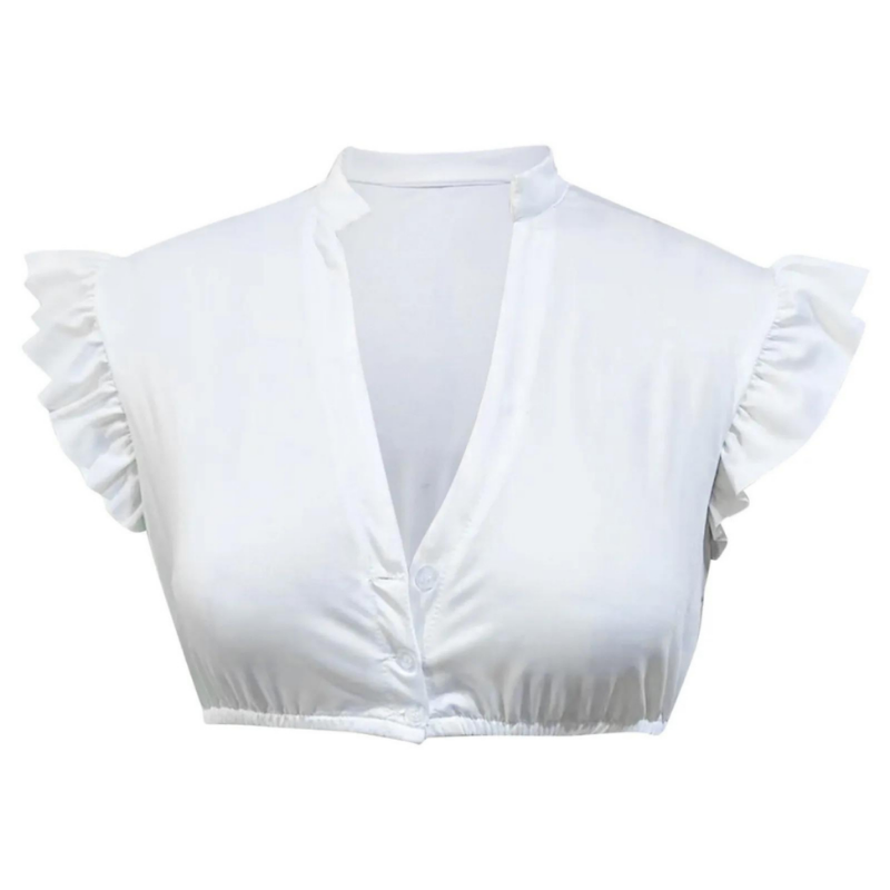 Damen Dirndl Bluse Oktoberfest | Weiß und Traditionell