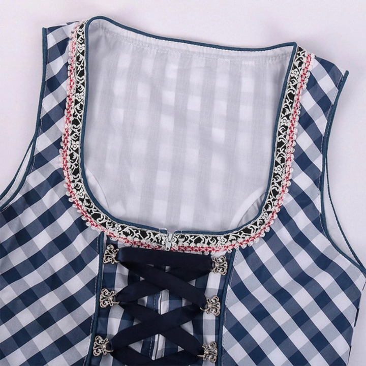 Damen Festliches Dirndl Kleid | Midilänge im klassischen Trachtenstil