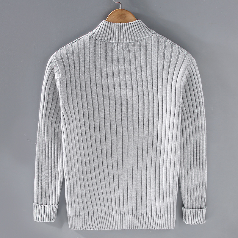 Herren Strickjacke Mit Reißverschluss | Geripptes Design Für Alltag