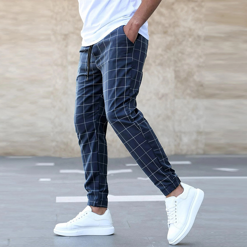 Herren Hose Kariert Slim Fit | Leicht Bequem