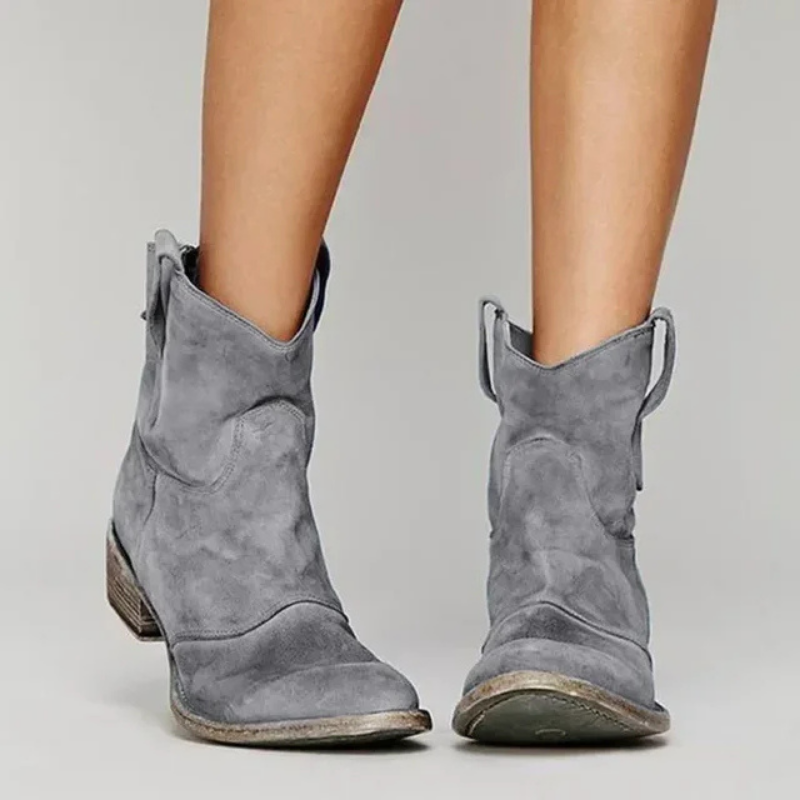 Damen Stiefelette | Ankle Boots mit Rundzehenform und Absatz