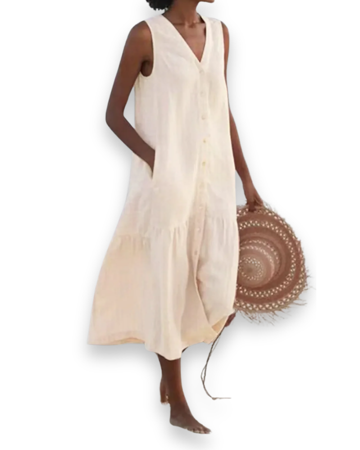 Damen Elegantes V-Ausschnitt Kleid | Sommer kleid