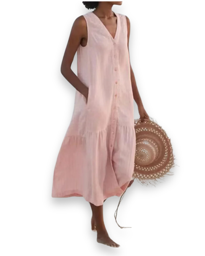 Damen Elegantes V-Ausschnitt Kleid | Sommer kleid