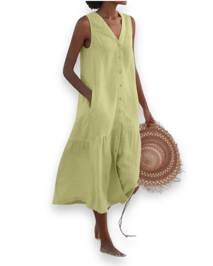 Damen Elegantes V-Ausschnitt Kleid | Sommer kleid