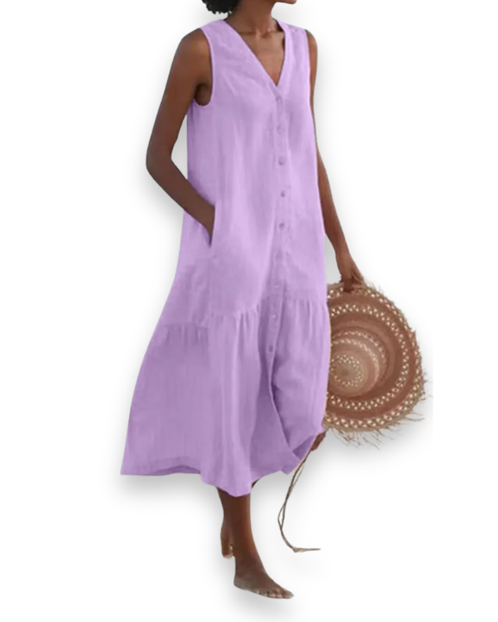 Damen Elegantes V-Ausschnitt Kleid | Sommer kleid