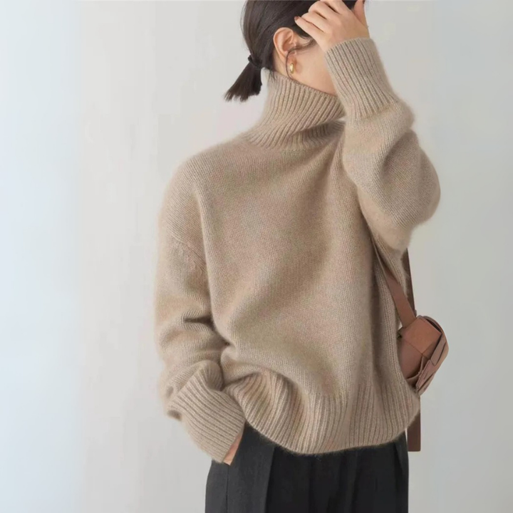 Damen Pullover | Klassischer Strick mit Rollkragen