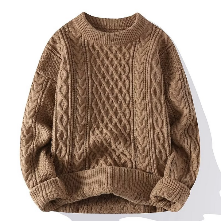 Damen Pullover | Klassischer Strick mit Zopfmuster