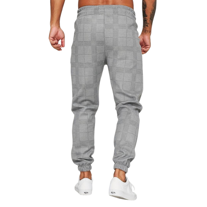 Herren Jogginghose Karomuster | Elastischer Bund Mit Kordelzug