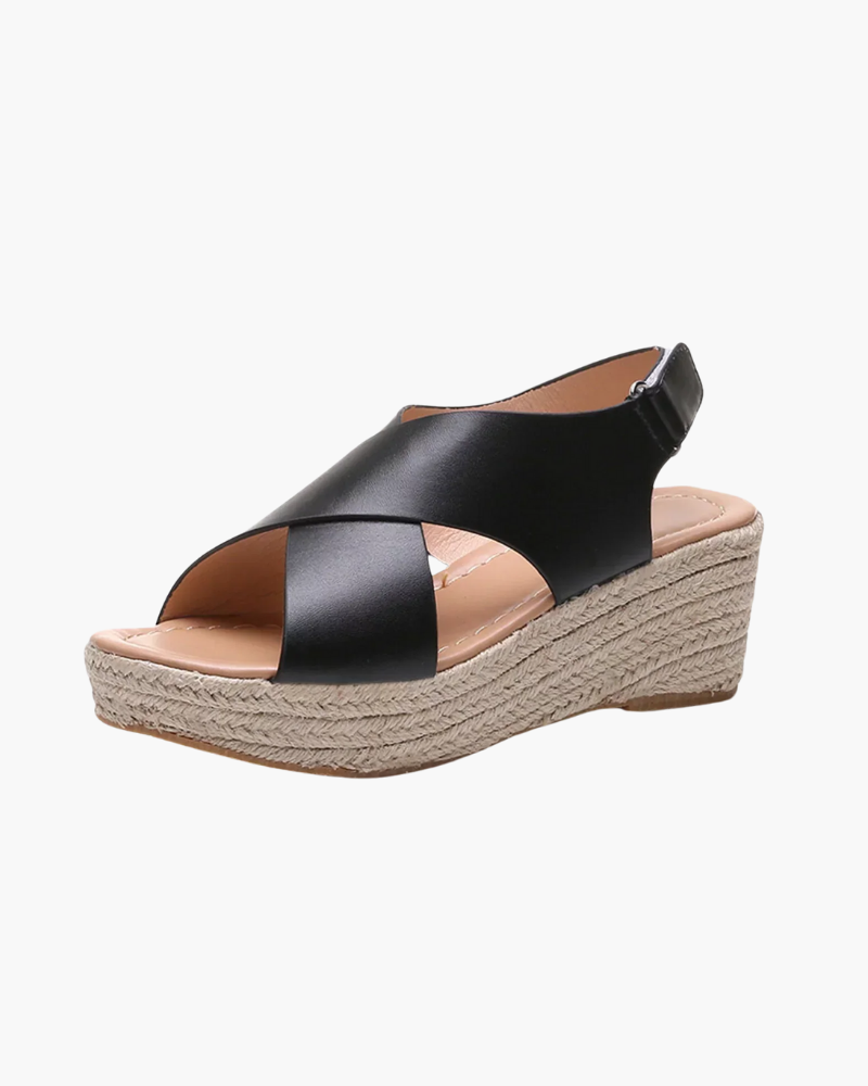 Damen Keil Sandalen | Kreuz Stile
