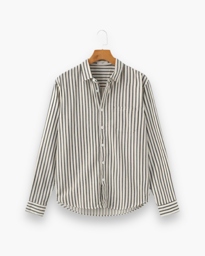 Herren Klassisches Gestreiftes Hemd | Langarm Elegant