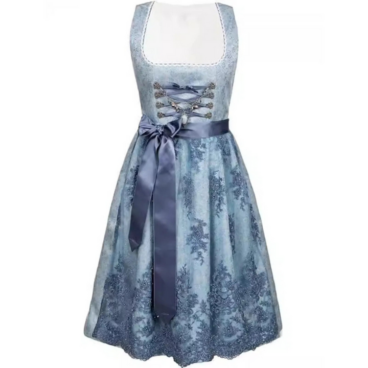 Damen Elegantes Midi Dirndl Kleid | Festlich