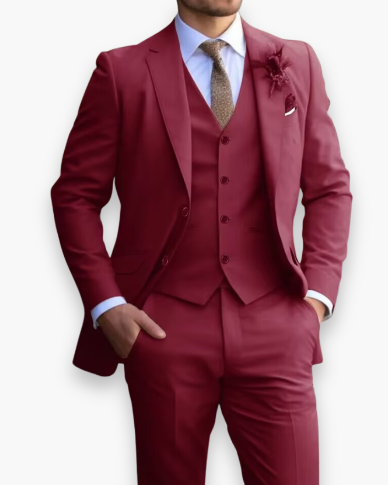 Herren Slim Fit Anzug Beige | Dreiteilig Hochzeit Elegant
