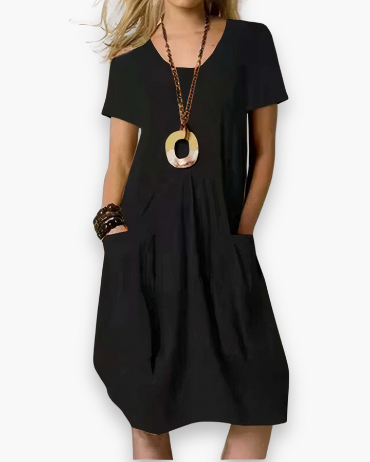 Damen Elegantes Freizeitkleid | Midi A-Line Sommerkleid