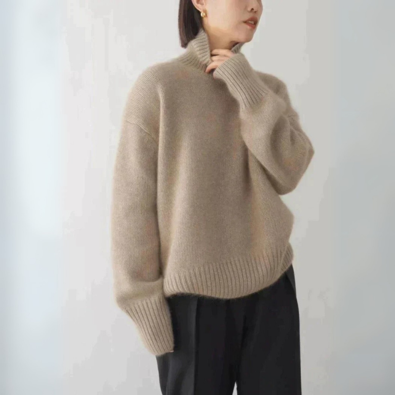 Damen Pullover | Klassischer Strick mit Rollkragen