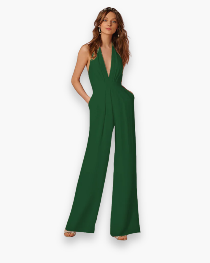 Damen Stilvoll Tief Schnitt Jumpsuit | Elegante